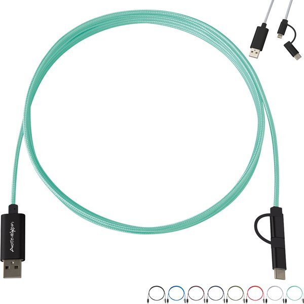 Three-in-One 10 Ft. Braided Charging Cable