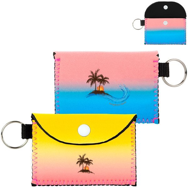 Bend & Snap Neoprene Key Wallet w/ Full Color Imprint