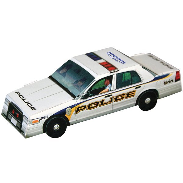 Foldable Die-Cut Police Car, Full Color Imprint
