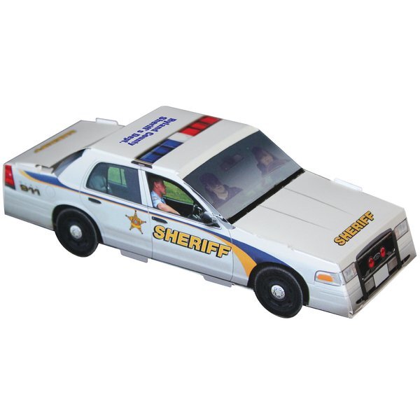 Foldable Die-Cut Sheriff Car, Full Color Imprint