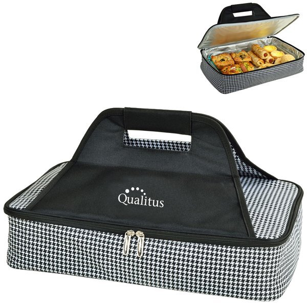 Thermal Polycanvas Food Carrier - Houndstooth