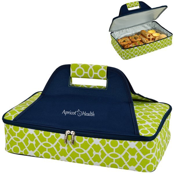 Thermal Polycanvas Food Carrier - Trellis Green