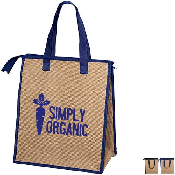 Insulated Natural Jute Cooler Tote