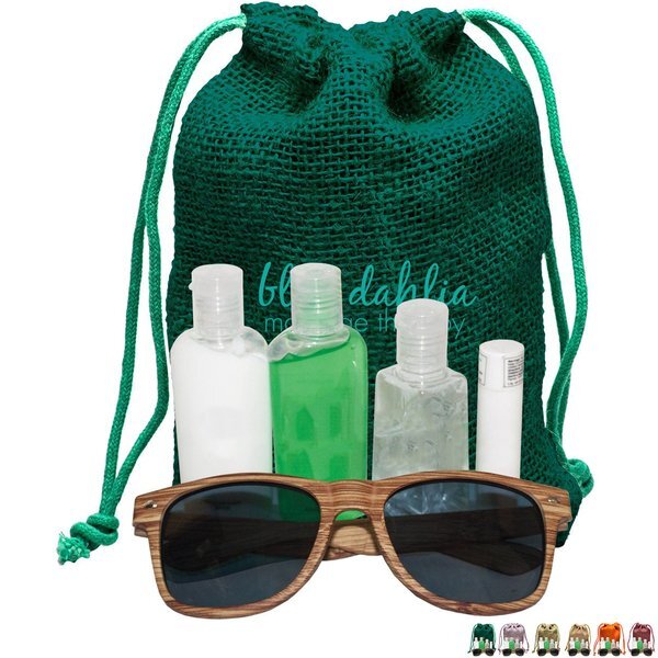 Jute Sun Kit with Faux Wood Frame Sunglasses
