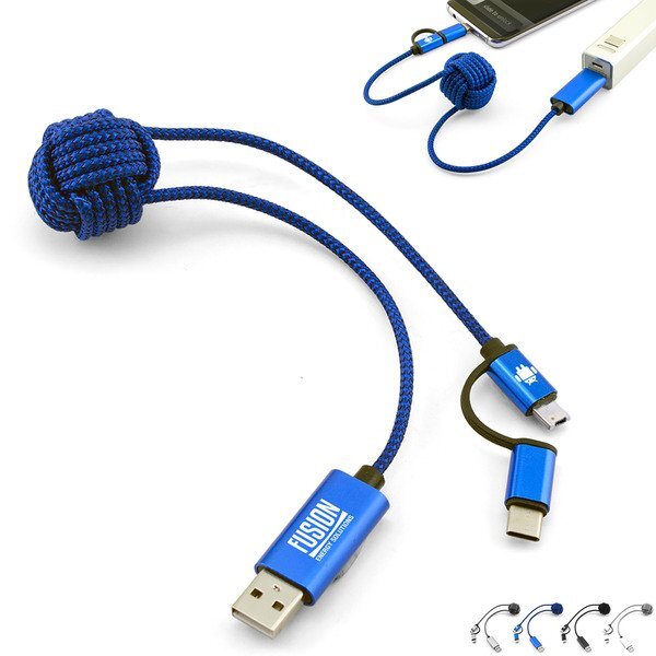 Knotted 3-in-1 Braided Charging Cable
