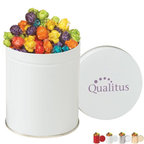Gourmet Corporate Colors Mix & Match Flavored Popcorn Tin, Quart
