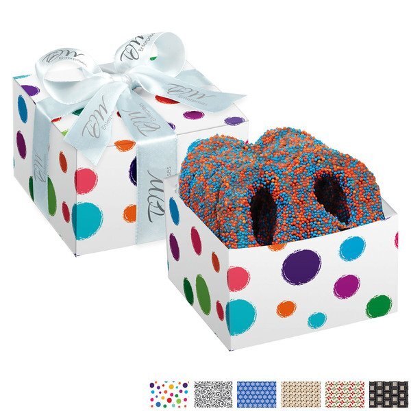 Chocolate Covered Pretzel Gift Box, Corporate Mix & Match Nonpareil Sprinkles