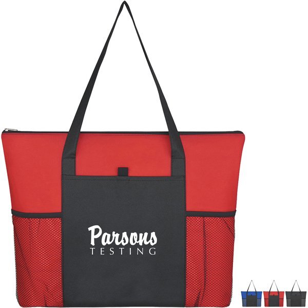 Voyager Non-Woven Zippered Tote Bag