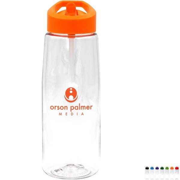 Clear Contour Bottle with Straw, 25 oz.