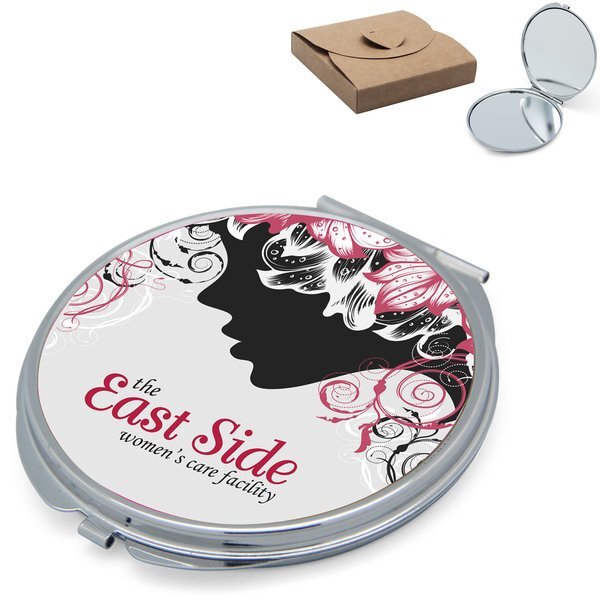 Luxury Round Compact Mirror w/ Full Color Imprint