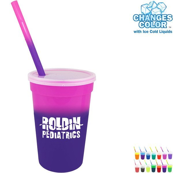 Mood Color Changing Stadium Cup Straw & Lid Set, 17oz.
