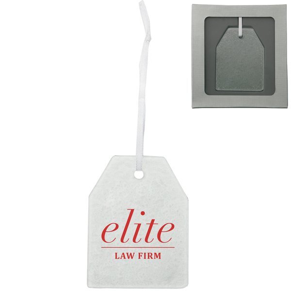 Hammered Glass Gift Tag Ornament