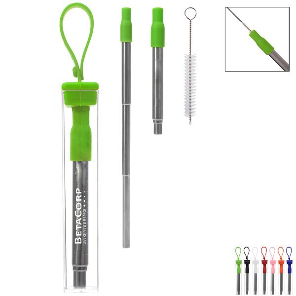 Sip To Go Collapsible Stainless Steel Straw Kit - CLOSEOUT!