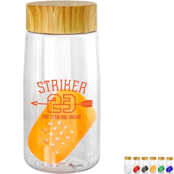 Bamboo Lid Bottle w/ Colorful Floating Infuser, 18oz.