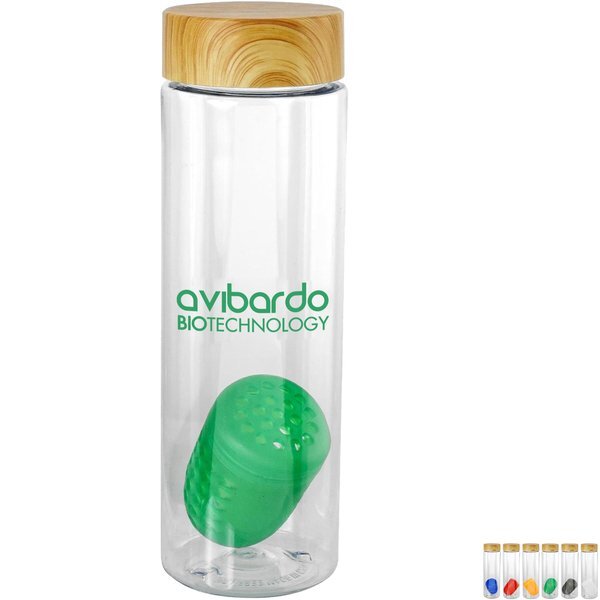 Bamboo Lid Bottle w/ Colorful Floating Infuser, 24oz.
