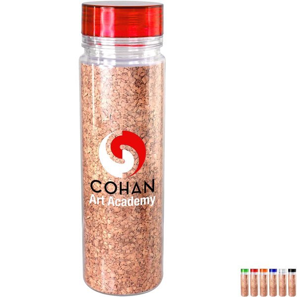 Clear View Full Color Insulated Cork Bottle, 18oz.