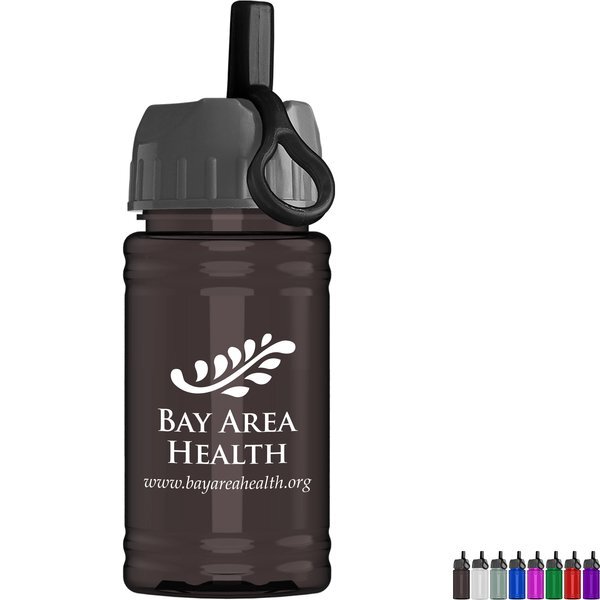 Mini rPET UpCycle Sports Bottle w/ Ring Straw Lid, 16oz.