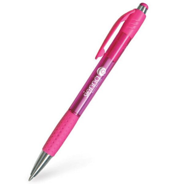 Translucent Pink Dimple Grip Pen