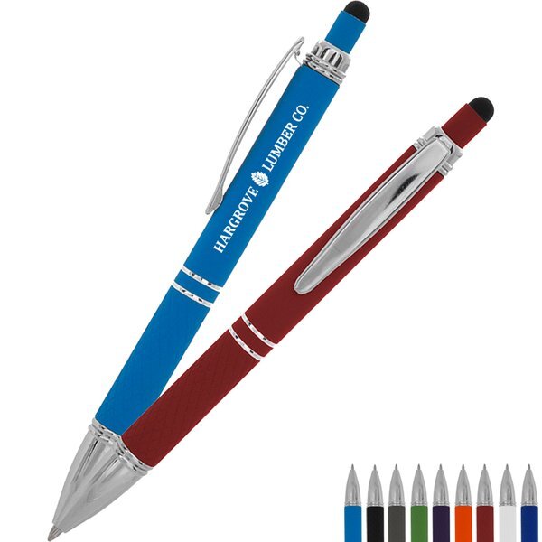 Quilted Rubberized Aluminum Stylus Pen