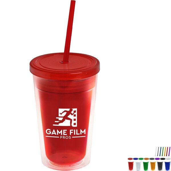 Double-Wall Insulated Transparent Tumbler, 16oz.