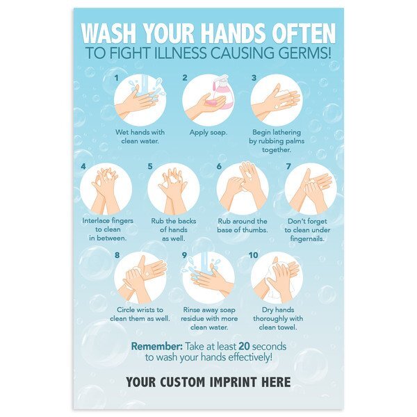 Hand Washing Information Magnet, 4" x 6"