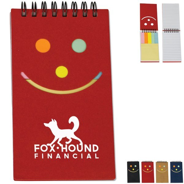 Smile Jotter w/ Sticky Notes & Flags