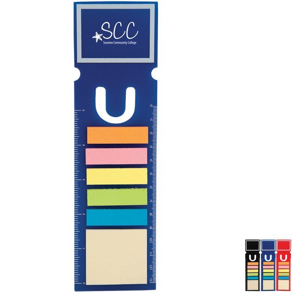 Rectangle Bookmark Ruler w/ Sticky Notes & Flags