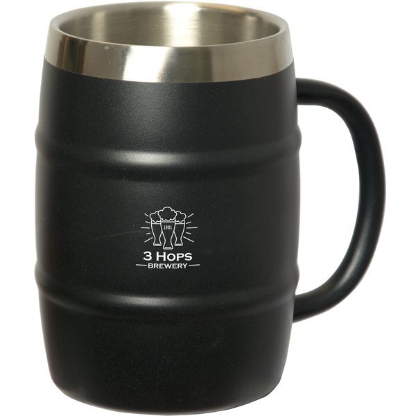 Brewmaster Double Wall Stainless Steel Barrel Mug, 17oz.