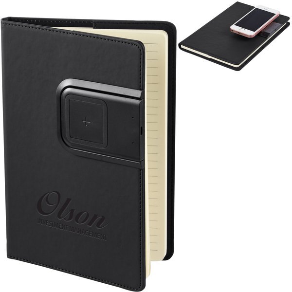 Refillable Journal with Wireless Charging Panel, 5-3/4" x 8-3/5"