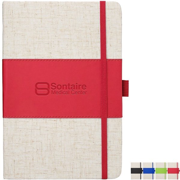Soft Cover PU and Heathered Fabric Journal, 5-5/8" x 8-3/8"
