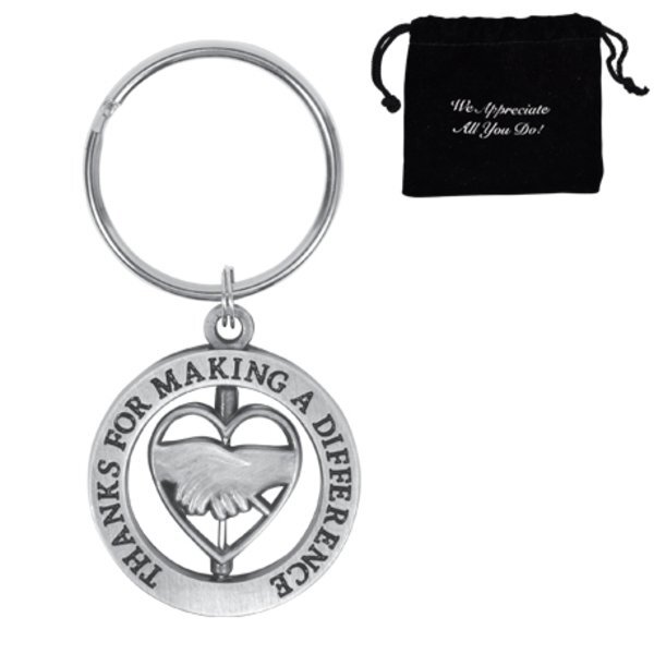 Thanks for Making a Difference, Heart  Appreciation Swivel Keychain, Stock
