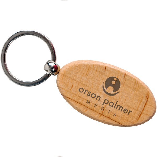 Oval Wooden Key Tag