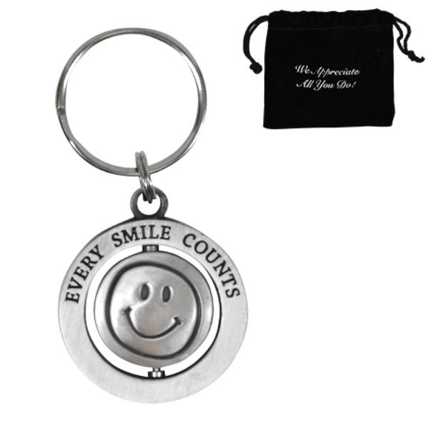 Every Smile Counts - Silver, Appreciation Swivel Keychain, Stock