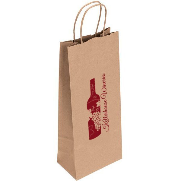 Eco Vino Kraft Bag with Handles, 6" x 13"