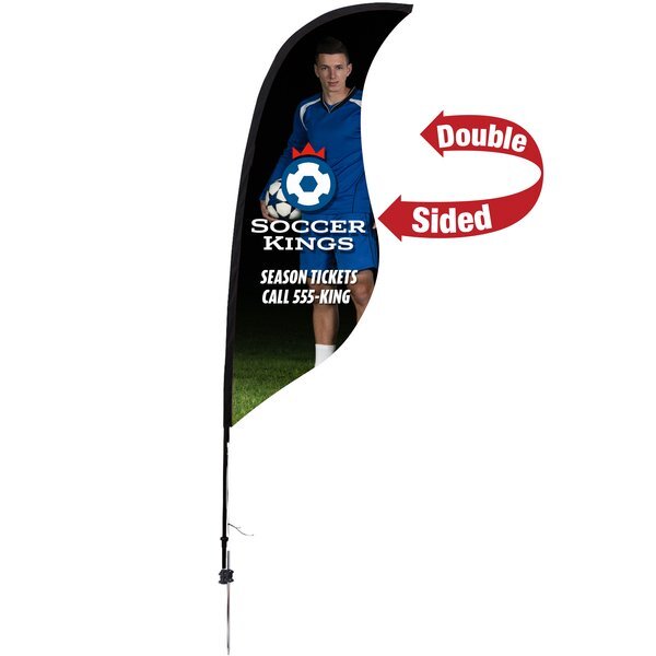 Premium Sabre Sail Double-Sided Sign Kit with Ground Spike, 9'