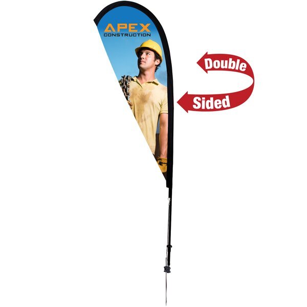 Premium Teardrop Double-Sided Sail Sign Kit with Ground Spike, 6'