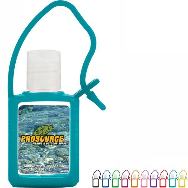 Travel Antibacterial Gel Hand Sanitizer w/ Carry Strap, .5oz.