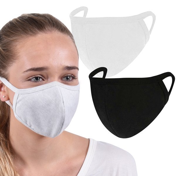 Reusable Washable Double Layer Cotton Poly Face Mask, 3 PACK - IN STOCK