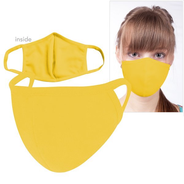 Reusable Washable Double Layer Cotton Poly Face Mask, Gold - IN STOCK