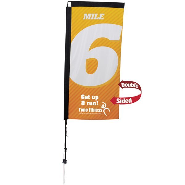 Premium Rectangle Double-Sided Sail Sign Kit with Ground Spike, 7'