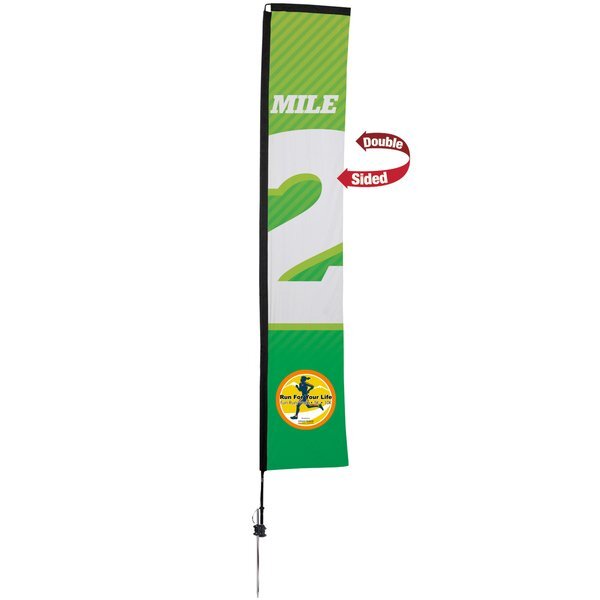 Premium Rectangle Double Sided Sail Sign with Ground Spike, 14-1/2'
