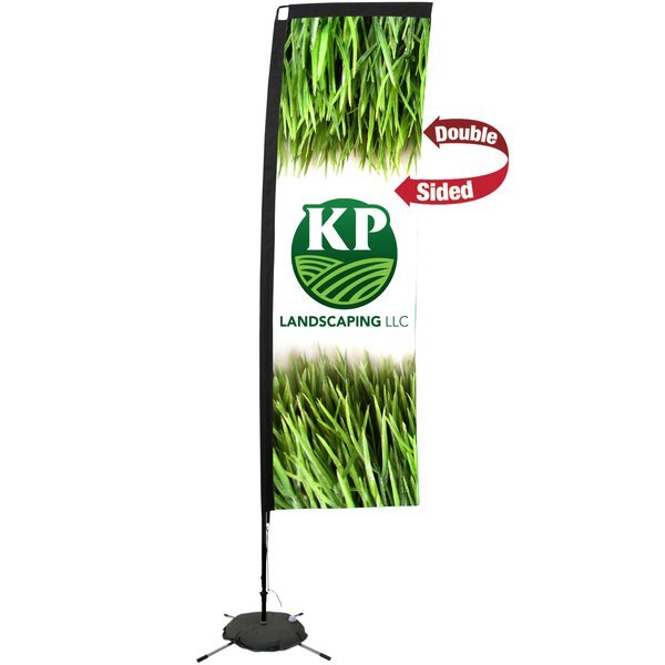 Premium Double Sided Rectangle Sail Sign with Ground Spike, 10'