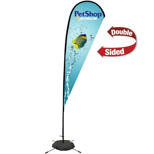 Premium Double Sided Teardrop Sail Sign with Scissor Base, 11-1/2'
