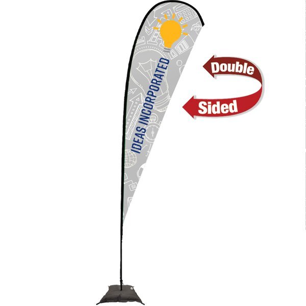 Premium Double Sided Teardrop Sail Sign with Scissor Base, 15'