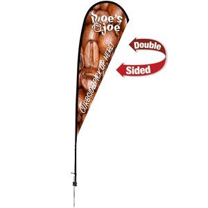 Premium Double Sided Teardrop Sail Sign with Ground Spike, 11-1/2' Premium Double Sided Teardrop Sail Sign with Ground Spike, 11-1/2'