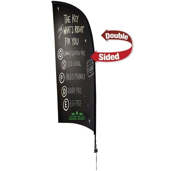Premium Double Sided Razor Sail Sign with Ground Spike, 9'