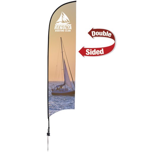 Premium Double Sided Razor Sail Sign with Ground Spike, 13'