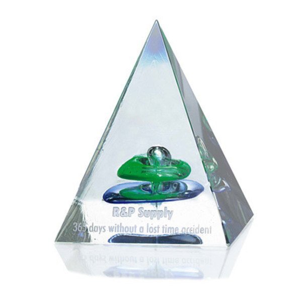 Pyramid of Success Art Glass Award, 3-1/2"