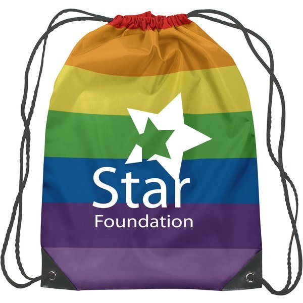 Small Rainbow Drawstring Polyester Sports Pack