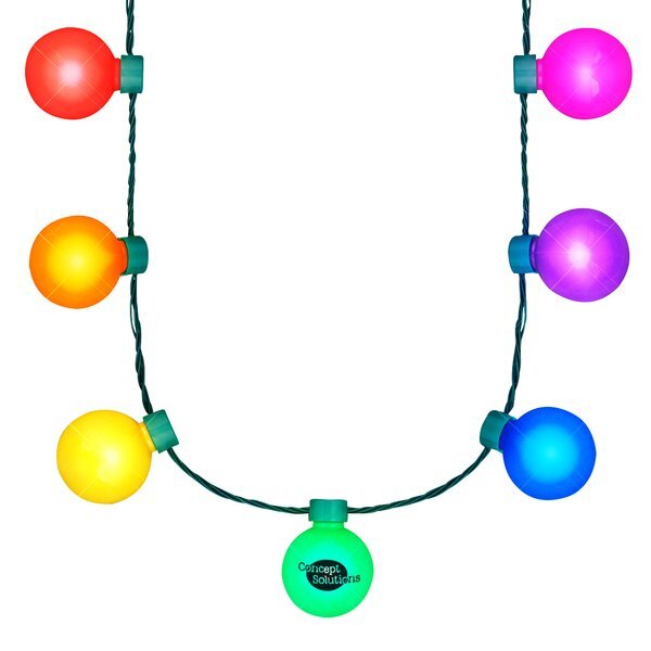 LED Light Globes Rainbow Party Necklace